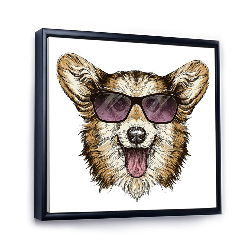 Adorable et mignon chien Pembroke Welsh Corgi - art sur toile pour enfants, H 16 po x l 16 po x P 1 po