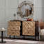 Buffet en bois massif à motif géométrique, commode 6 tiroirs, armoire pour cuisine, salle à manger et salon