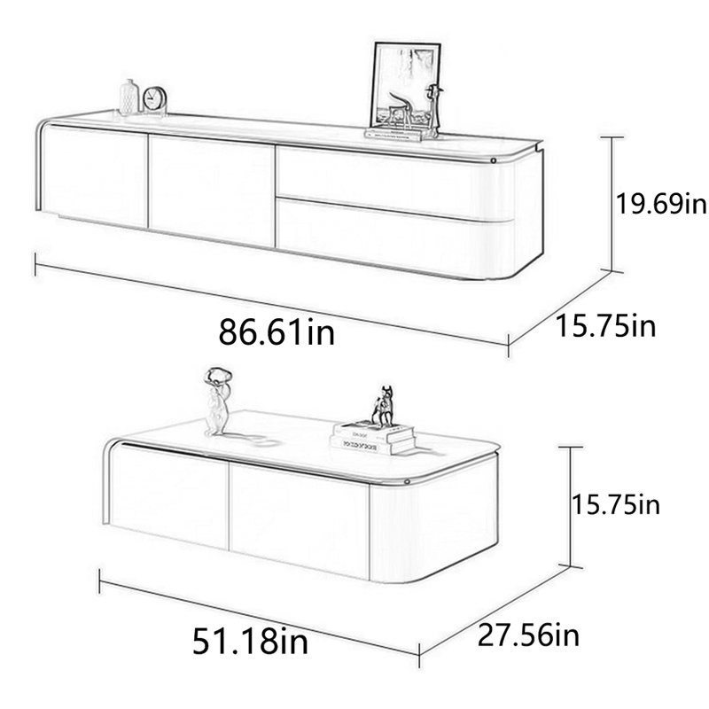 Combinaison avancée de table basse et de meuble télé