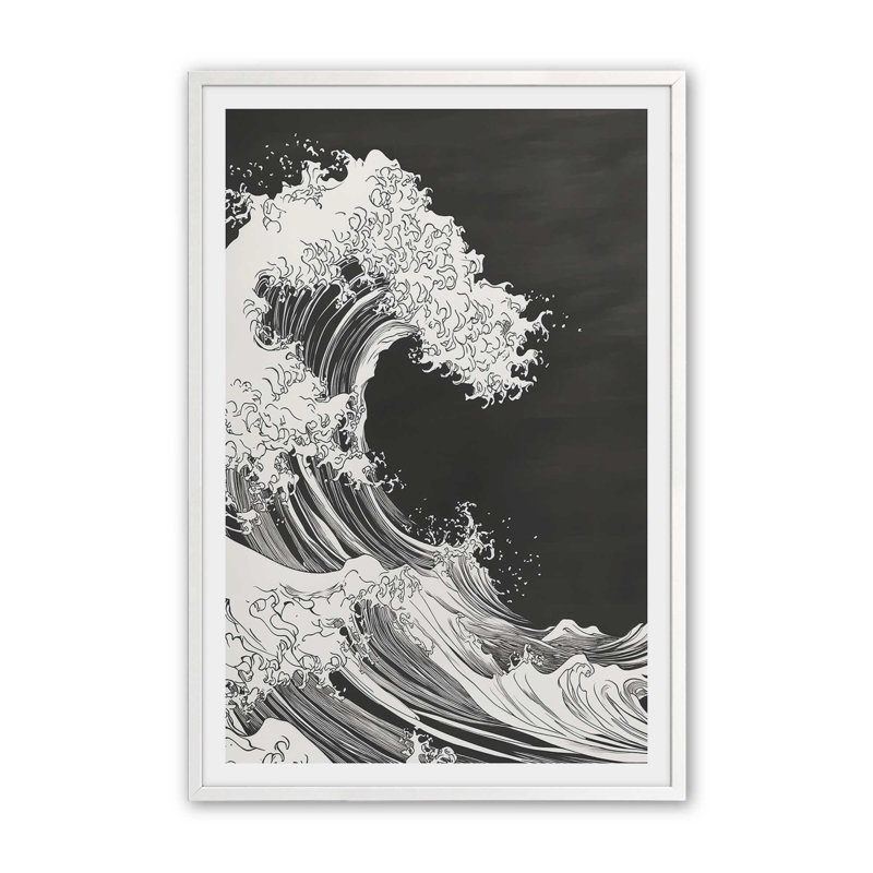 Impression de tempête de minuit sur papier mat d'archives, H 17 po x l 13 po, Impression encadrée sans passe-partout