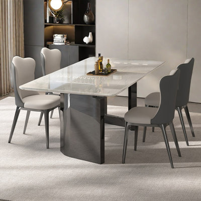Ensemble de table de salle à manger en marbre naturel de luxe