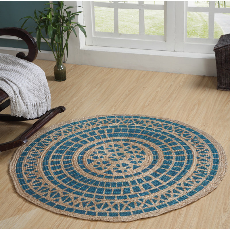 Round Virginia Geometric Hand Woven Area Rug, Round 150cm