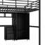 Lit mezzanine en métal avec ensemble de table et garde-robe