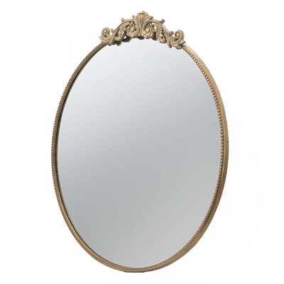 Miroir de conception classique avec cadre d'inspiration baroque en fer et verre aggloméré