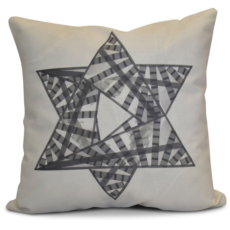Hanukkah Reversible Throw Pillow, 18" x 18", Gray