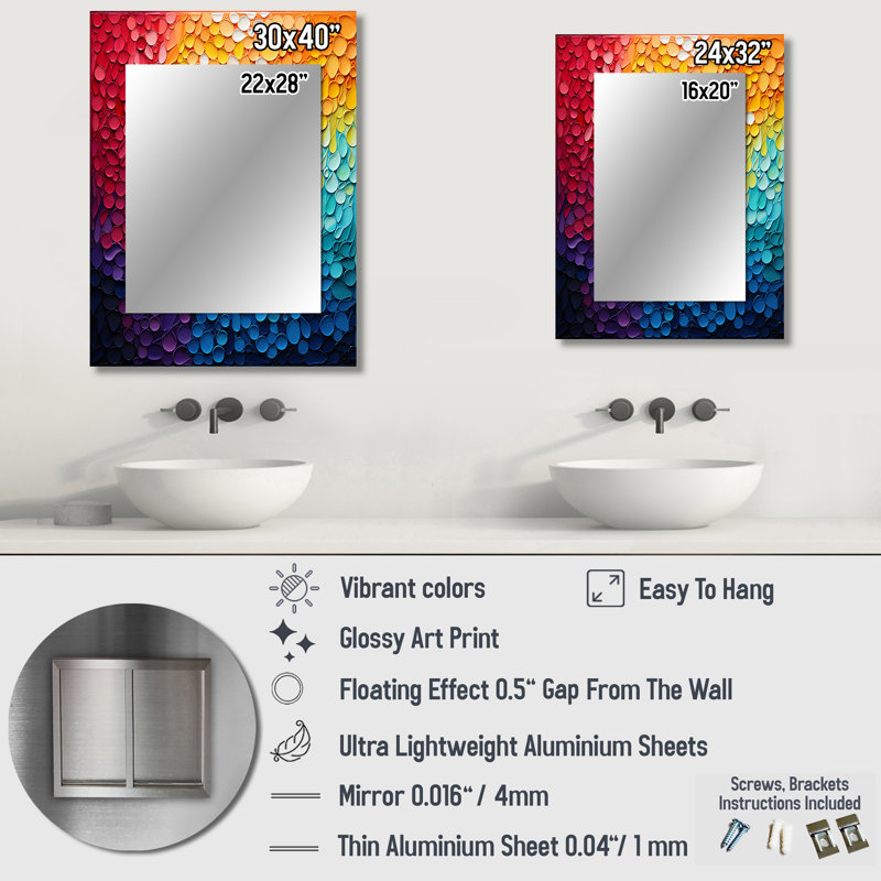 «Hardedge Art Contrast Cadence I», grand miroir mural moderne, impression sur toile, 32 po x 24 po