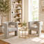 Ensemble de 2 fauteuils modernes rembourrés carrés 28 po.-88068645
