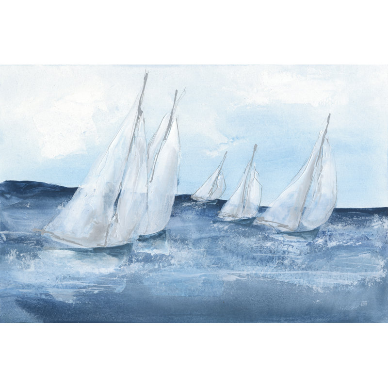 " Group Sail III " by Chris Paschke Painting Print, 24" H x 36" W