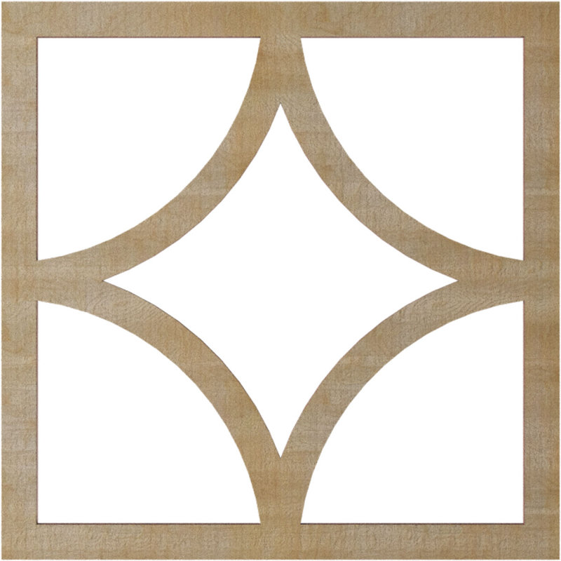Médaillon de plafond en bois 16 "de diamètre extérieur x P 10 1/4" x T 3/8 "Hickory, H 16 po x l 16 po x P 0,38 po, Bouleau