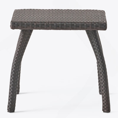 Durable PE Wicker Side Table For Outdoor Patio, Weather-Resistant And Stylish Accent Furniture