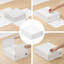 Paquet de 4: organisateur de draps et boîte de rangement, contenant pliable pour les essentiels de literie, organisateur de placard en lin pour draps, housses de couette ou oreillers, conception de fenêtre circulaire