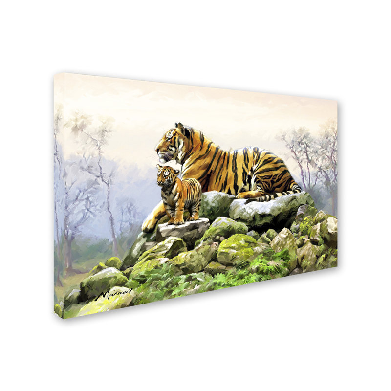 Trademark Fine Art Large Tiger and Cub Canvas Art