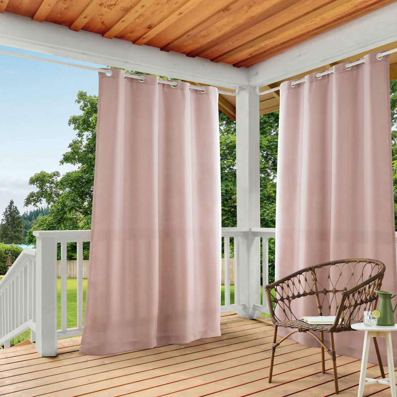 Ensemble de 2 rideaux à œillets TOWN & COUNTRY BASICS Cabana pour intérieur et extérieur, 54" W x 84" L, Blush