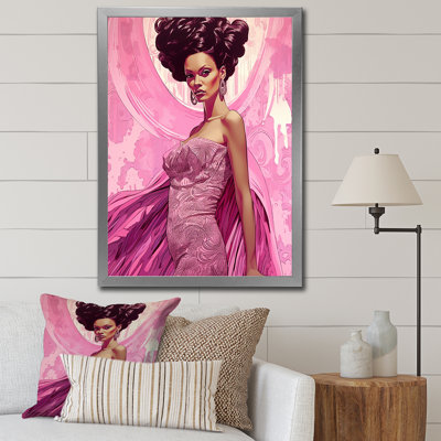 " Retro Fashion Glam Model In Pink Magenta I "