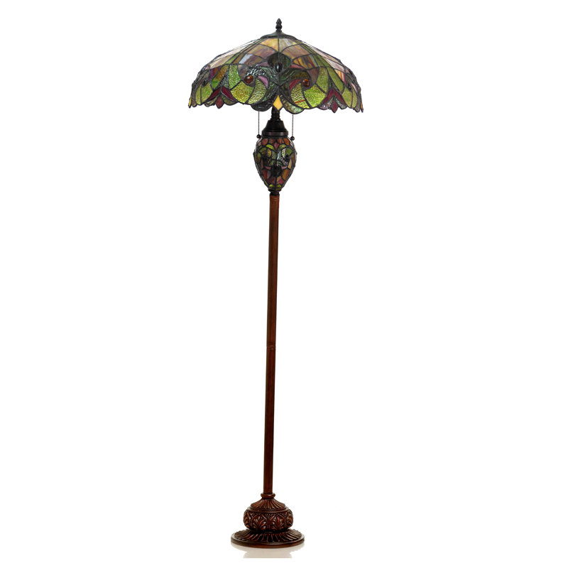 Lampe sur pied 65 po Laurie, Multicolore / vert