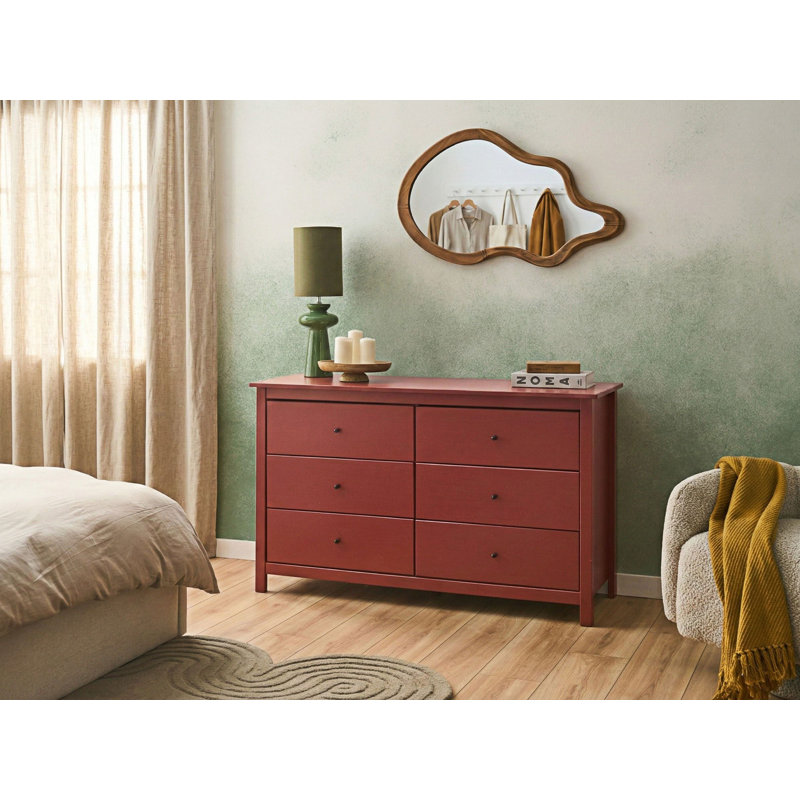 Solid Wood 6 - Drawer Rectangle Accent Chest