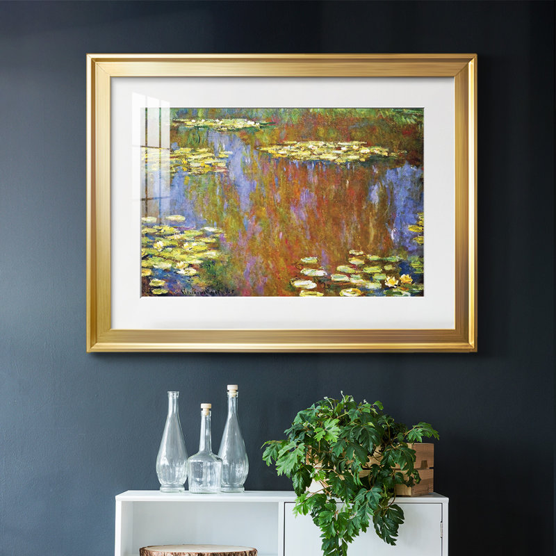 Les Nymphéas, 1905 03, reproduction d'art encadrée, Or, H 30 po x l 44 po x P 1,5 po