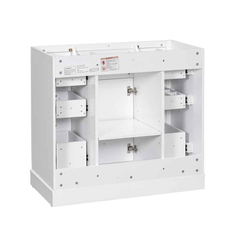 Base de meuble-lavabo simple 35,6 po Kennede en blanc seulement