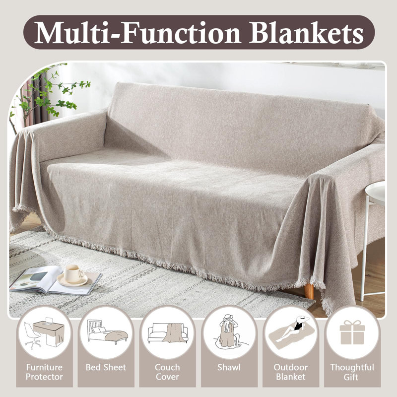 Aysha Sofa Slipcover, Tan