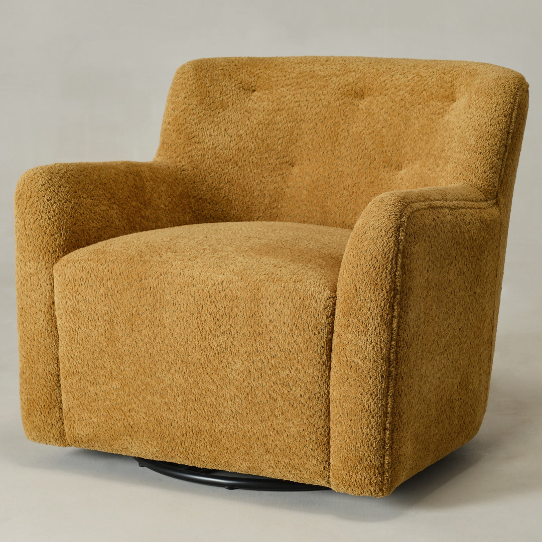 Fae Chenille Upholstered Swivel Armchair Joss & Main 