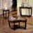 50.6" W Transitional Coffee Table, Dark Cherry