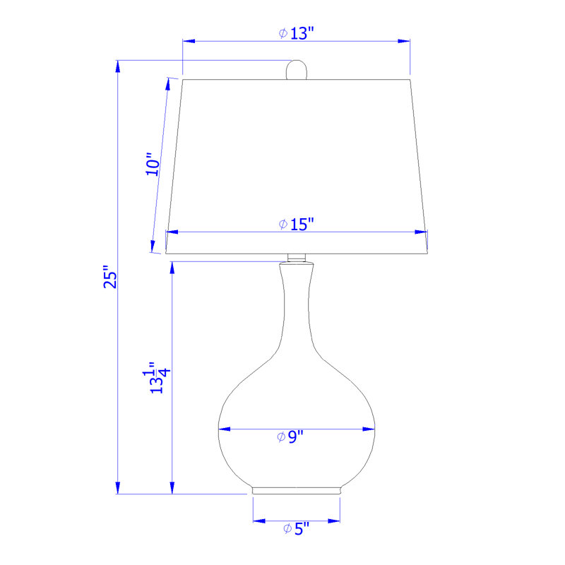 Lampe de table grise 25 po Scalli