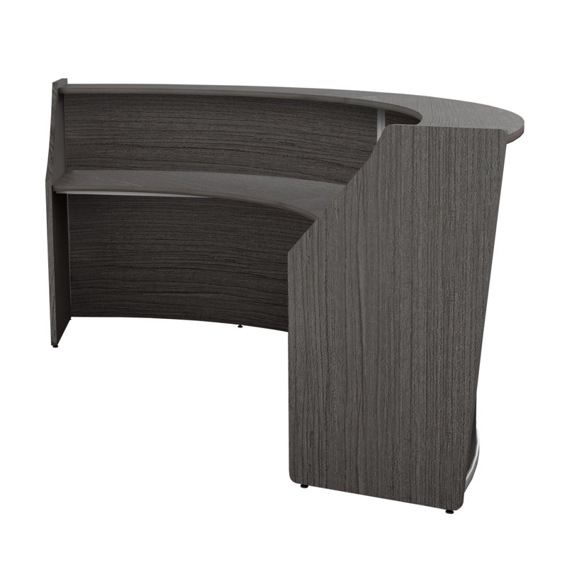 Poste de travail courbé Neshelle, Gris, H 45,5 po x l 124,5 po x P 49 po