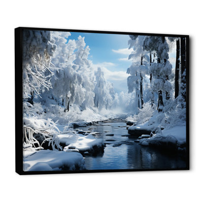 «White Winter Harmony I - Winter Landscape», reproduction d'art sur toile