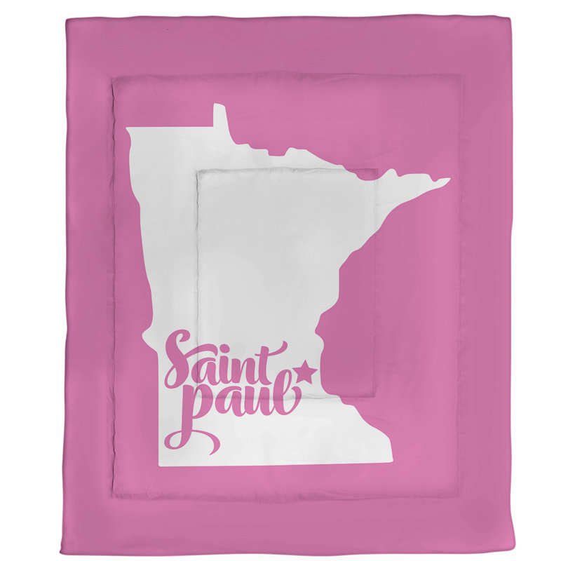 Saint Paul Modern & Contemporary Polyester Sateen Comforter, Queen Comforter, Pink