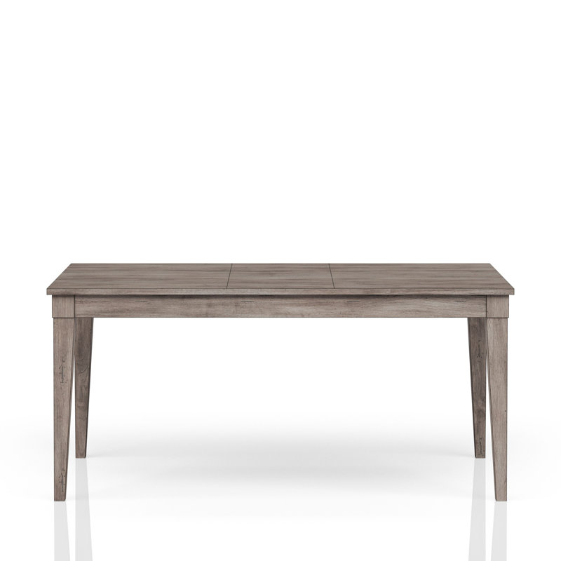 Rustic Gray Dining Table with Two Storage Drawers & Extension Leaf - Practical & Elegant