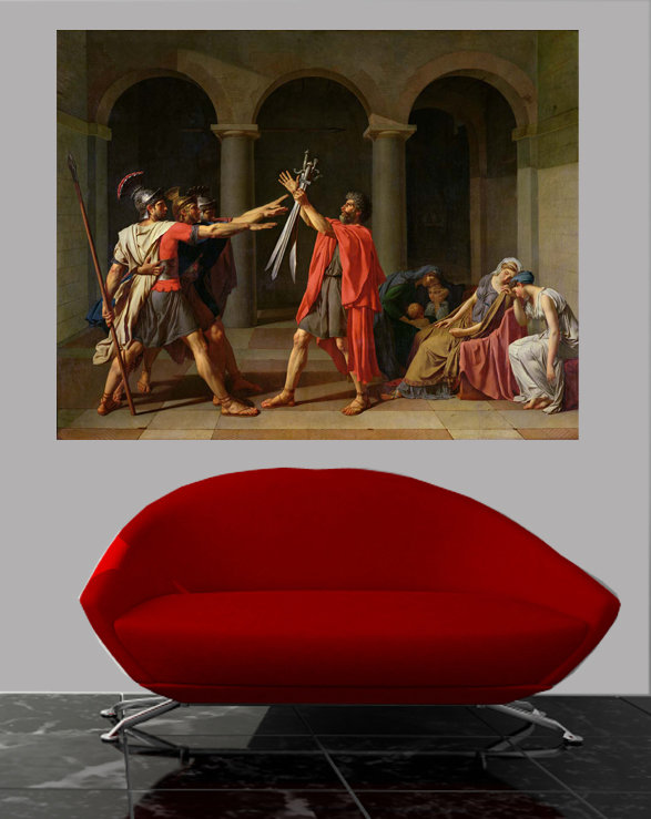 «The Oath of Horatii», affiche brillante, H 37,5 po x l 48 po