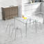 Ensemble de 4 chaises de salle à manger modernes sans accoudoirs en plastique transparent avec pieds en métal, idéales pour les décors de style nordique, les tabourets de maquillage et les espaces de marchandage