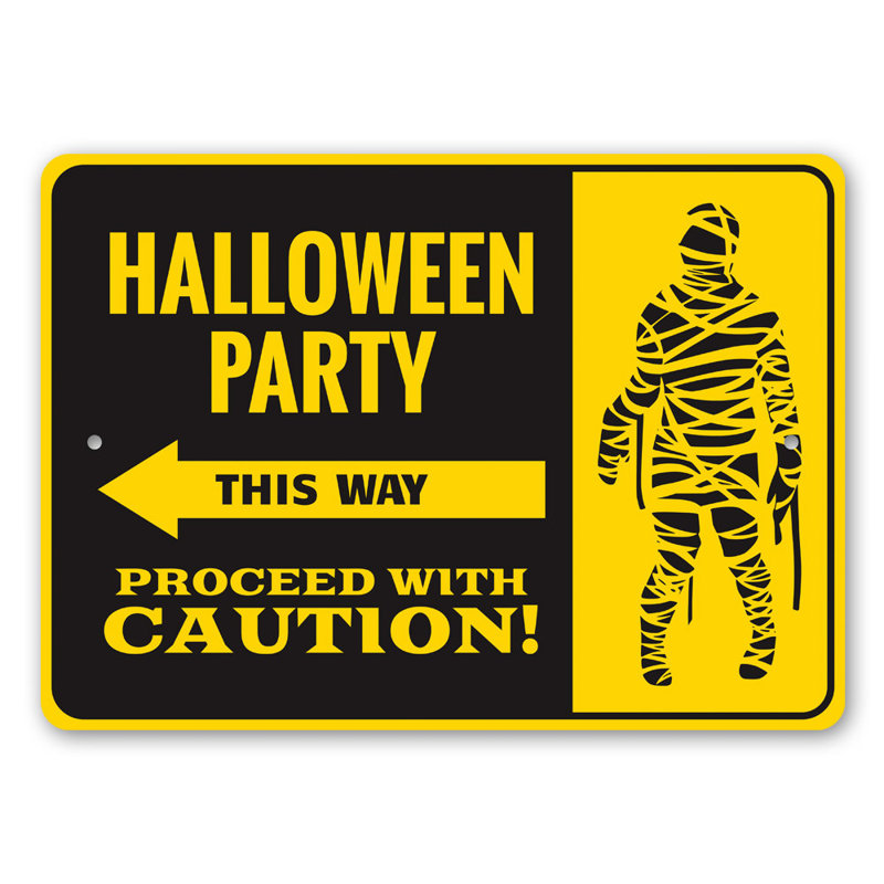 Fête d'Halloween signe de cette façon, H 12 po x l 18 po x P 0,06 po