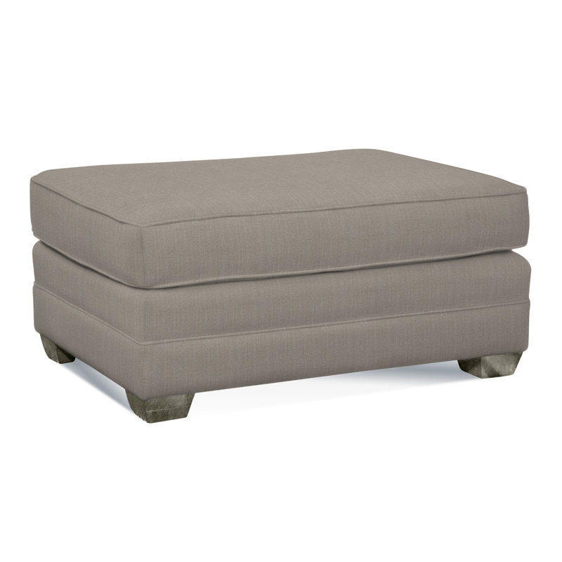 Bedford Upholstered Ottoman, Greystone, Light Blue and White Stripe; 0256-54