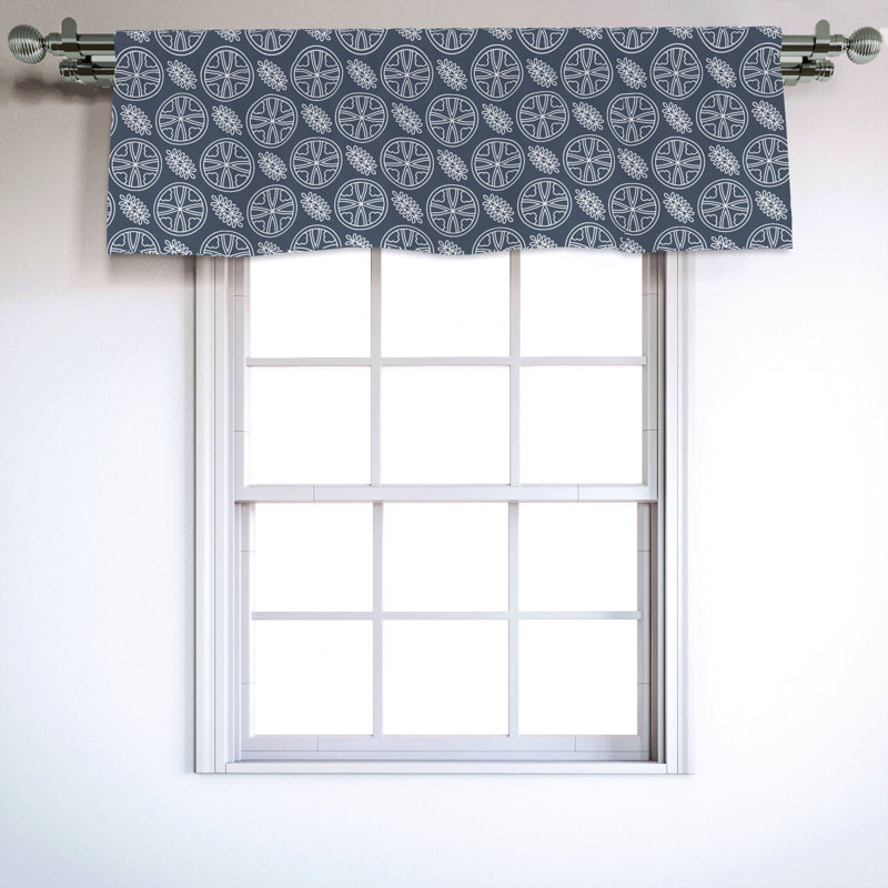Sateen Geometric Ruffled Window Valance