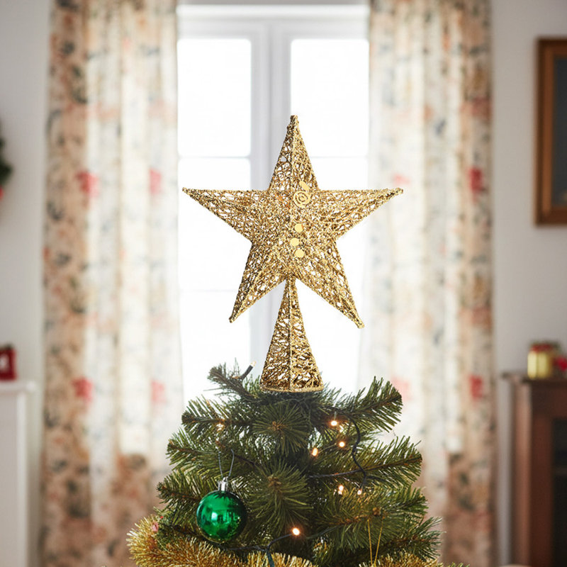 Metal Other Tree Topper, Gold, 40cm H x 30cm W x 30cm D