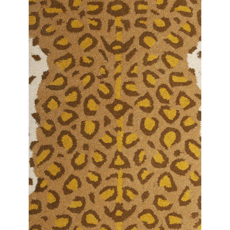 Tapis Asana en forme de léopard fabriqué à la main de Mirzapur 
