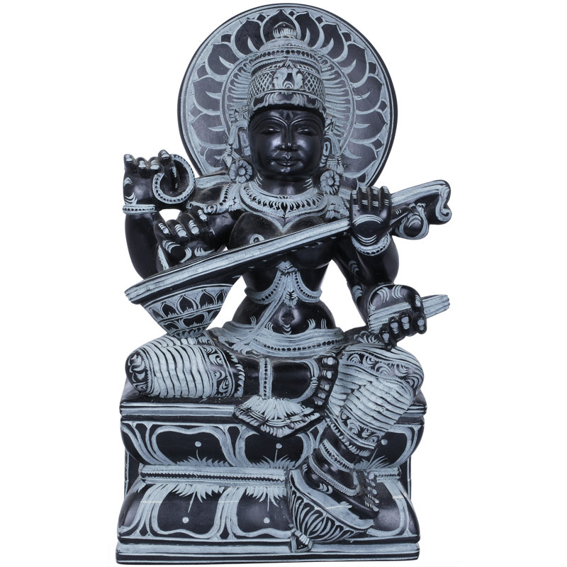 Déesse Saraswati avec figurine Aureole Lotus