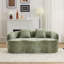 Canapé courbé vert avec accoudoir rond, canapé à compression avec 2 coussins, canapé crème pour petit espace, salon, chambre à coucher, sans assemblage-1021898275
