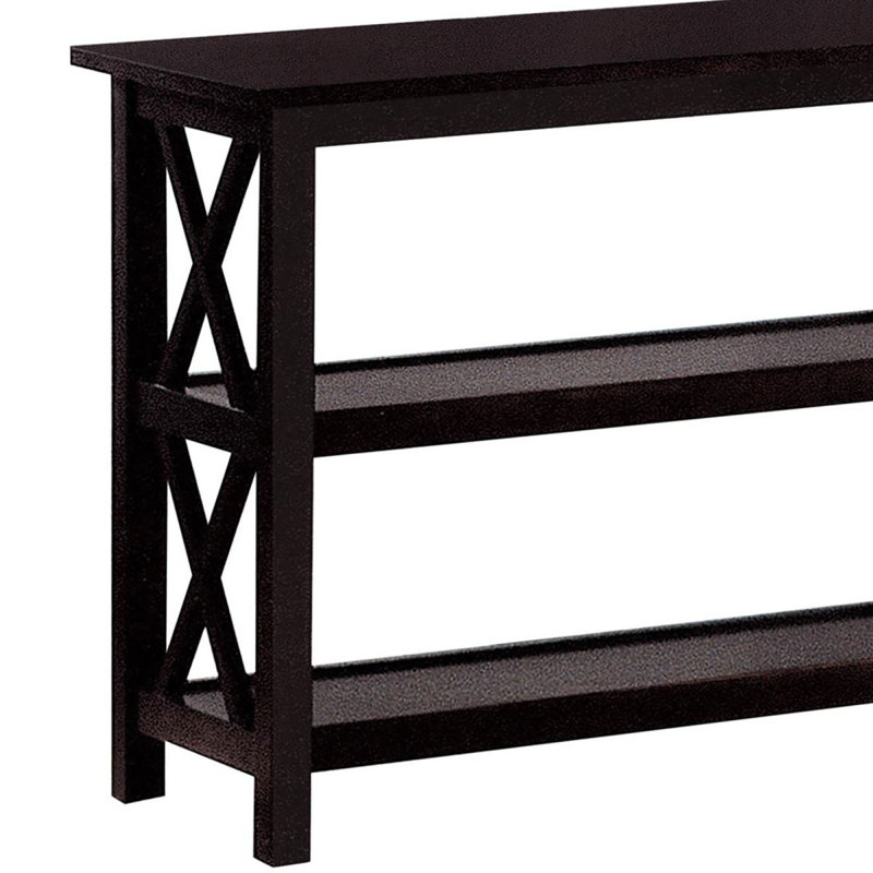 Deep Merlot Sofa Table With 2Shelf