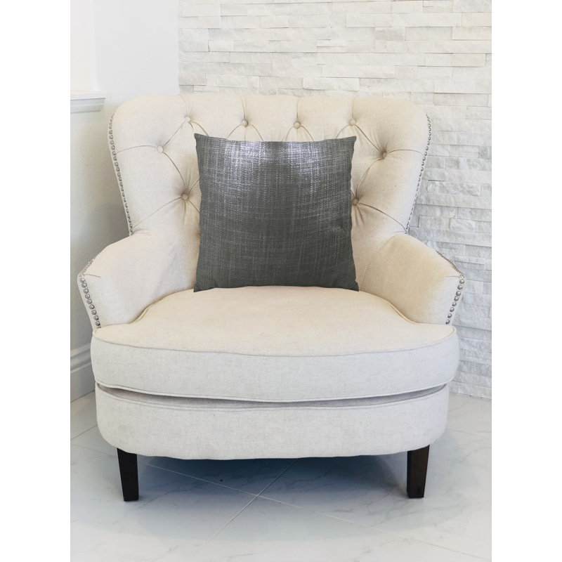 Glazed Linen Reversible Throw Pillow, 16" x 16", Square