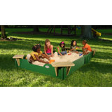 Sandlock Sandboxes 58.5'' x 10'' Plastic Rectangle Sandbox with Cover