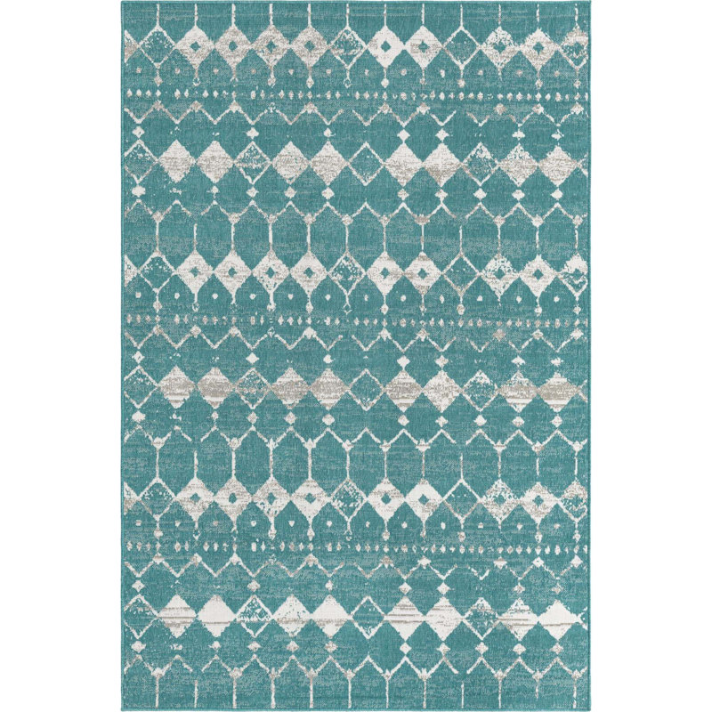 Geometric Indoor / Outdoor Rug, Rectangle 6' x 9'