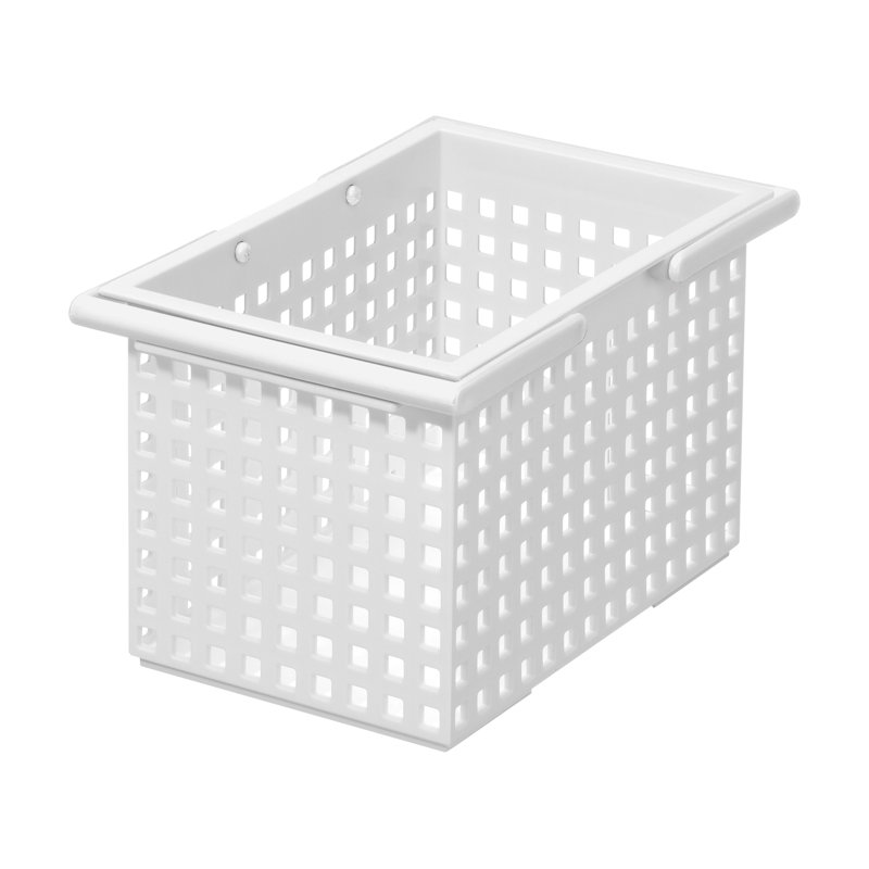 Ensemble de 2 paniers fourre-tout en plastique Like-it, Blanc, H 6,14 po x l 10,55 po x P 6,69 po
