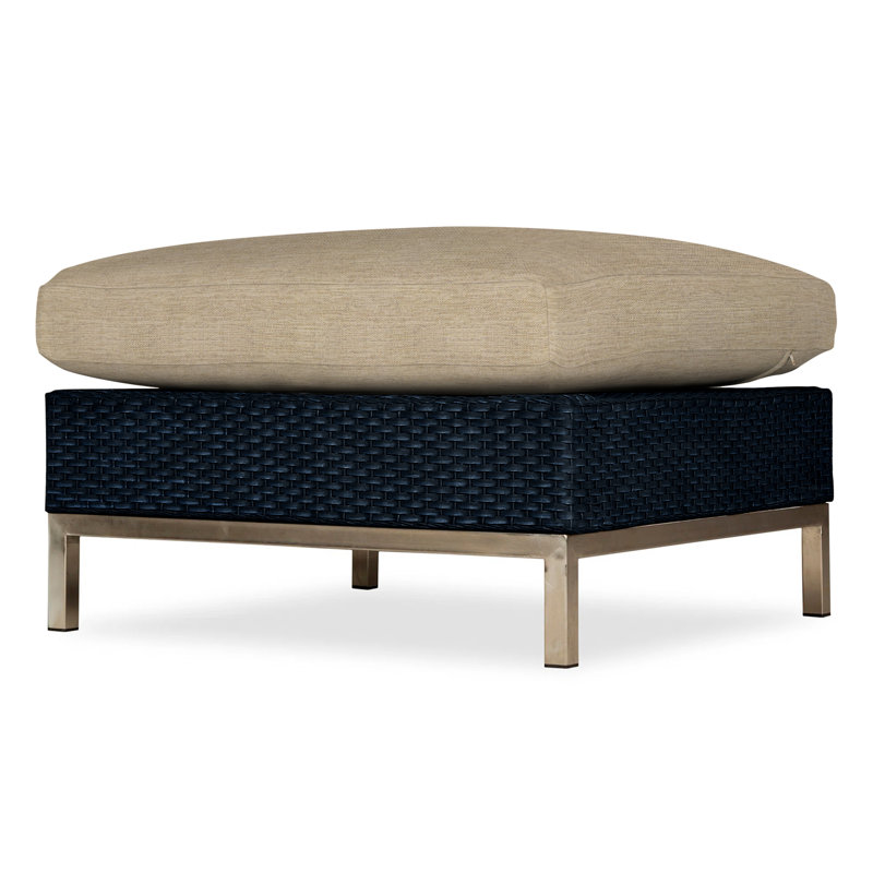 Elements Outdoor Ottoman, Ebony, Cottage Pepper
