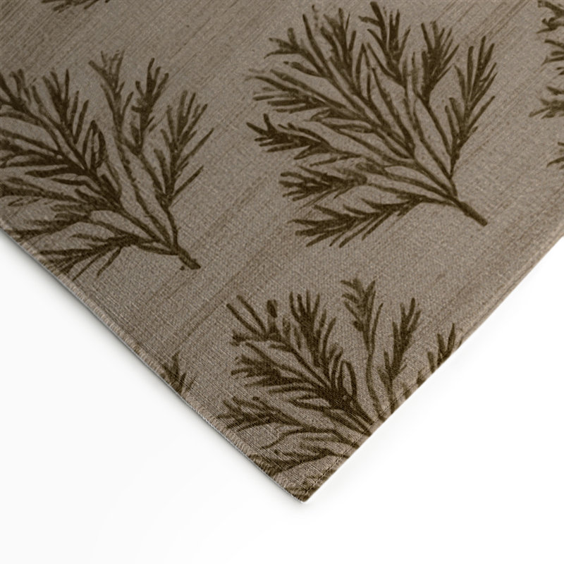 Botanical Gray Indoor and Outdoor Area Rug, Rectangle 5' x 7'