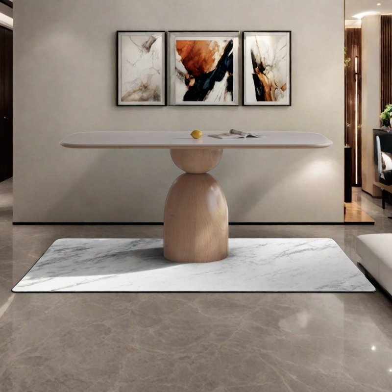 Table de salle à manger en chêne massif, H 29,5 po x L 55,1 po x l 31,4 po