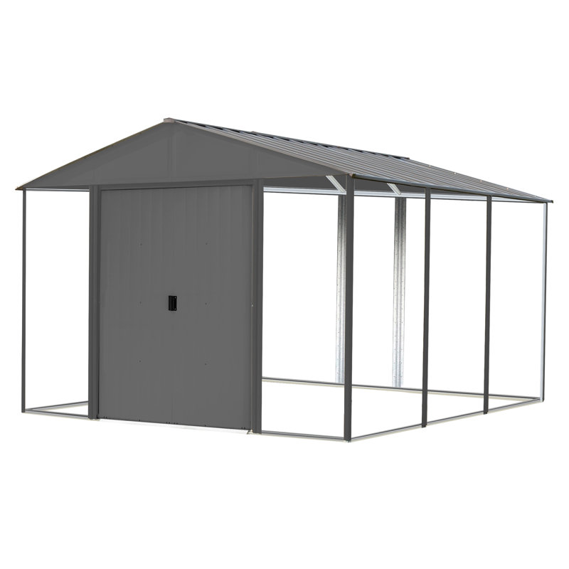Ironwood 10' x 12' Gray Steel Hybrid Shed Kit