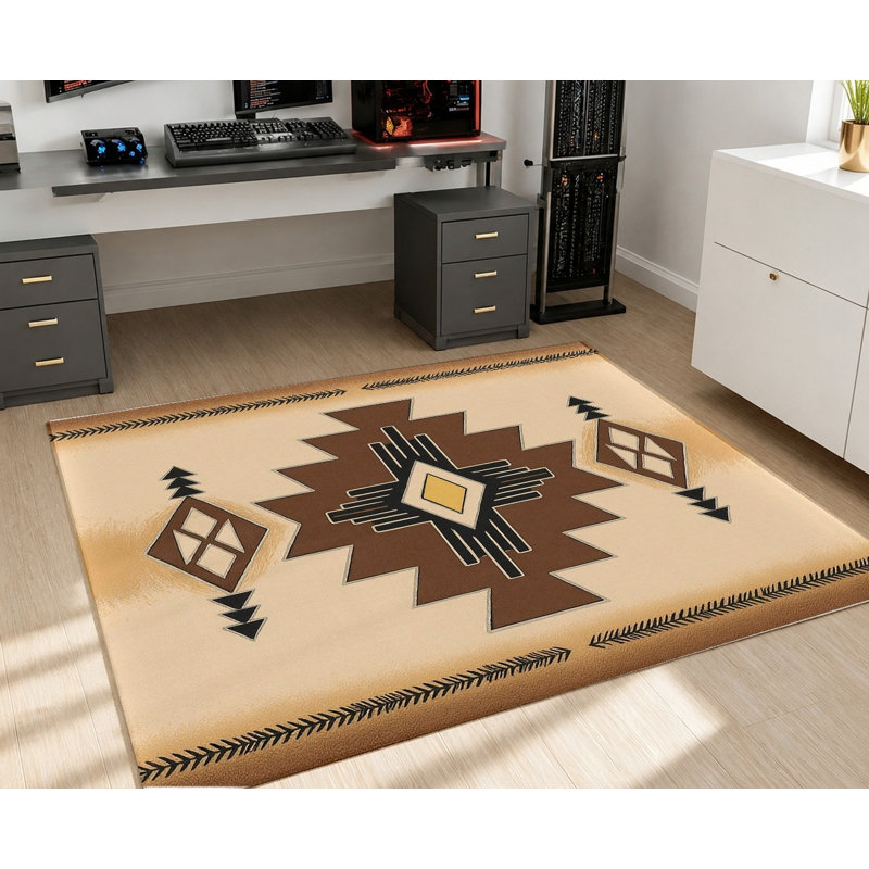Tapis Boho Aztec, Rectangle 3 pi 11 po x 2 pi 7 po (120 x 80 cm)