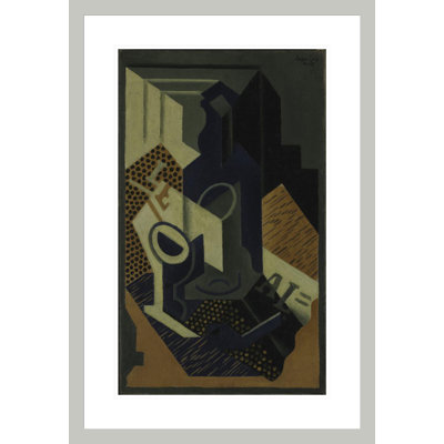 «Bottle and Glass» par Juan Gris - Impression sur toile